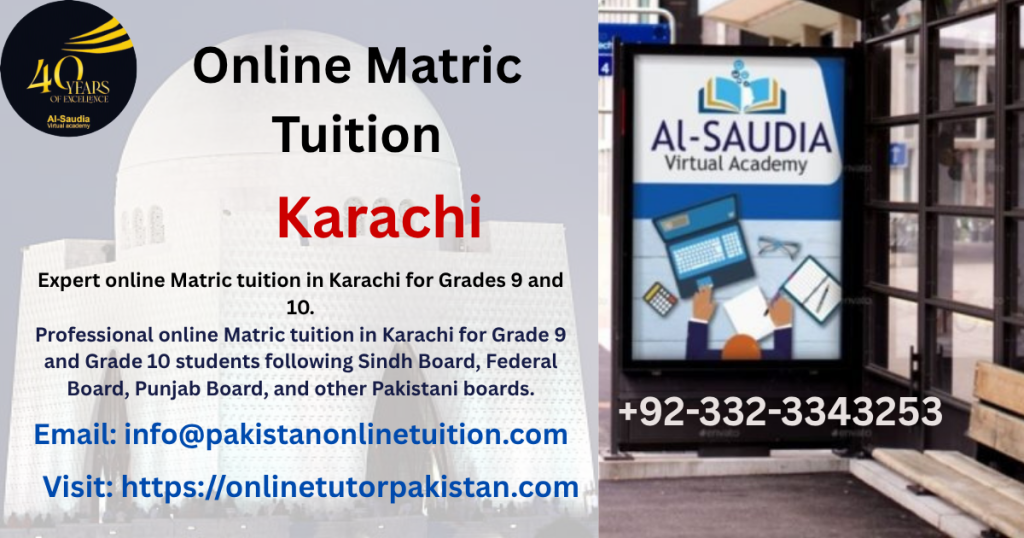 Online Matric Tuition Karachi