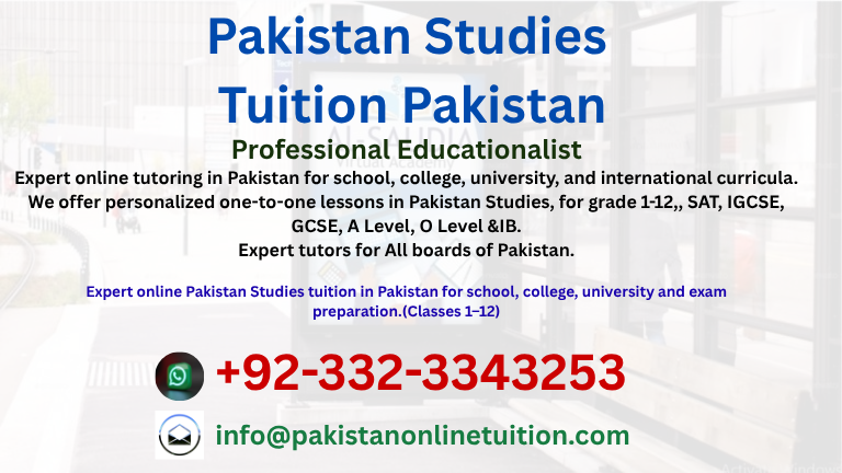 Pakistan Studies Tuition Pakistan